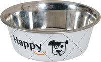 Thumbnail for HAPPY STAINLESS STEEL DOG BOWLS - WHITE 2.65L