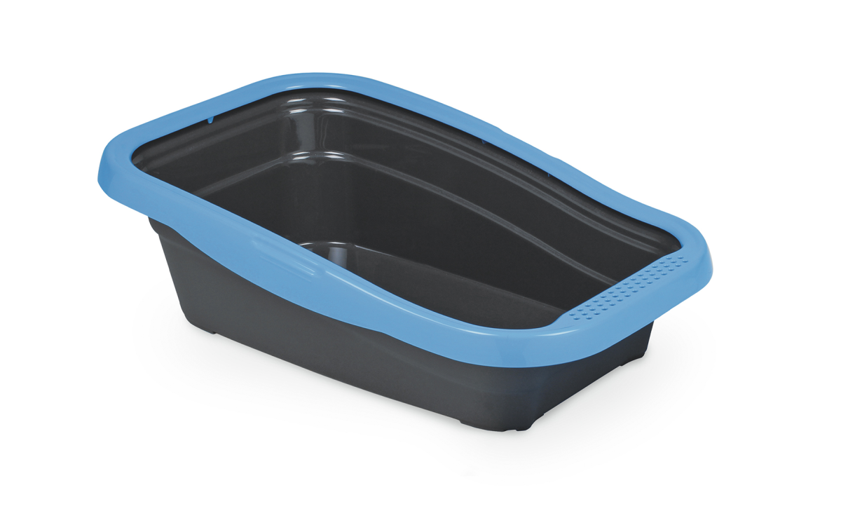 Nella Cat Litter Tray with Frame - 58 x 37.5 x 18 cm/Blue