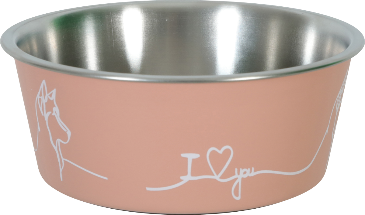 Non-Slip Love Dog Bowl Pink 400 ml