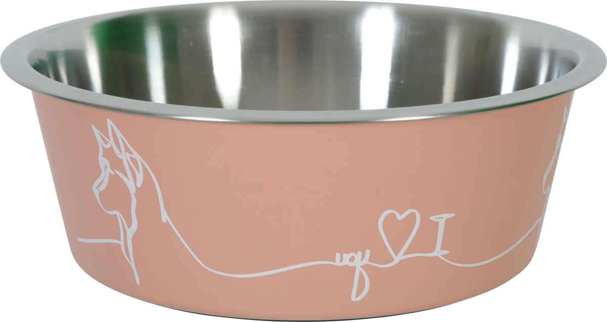 Non-Slip Love Dog Bowl Pink 1200 ml