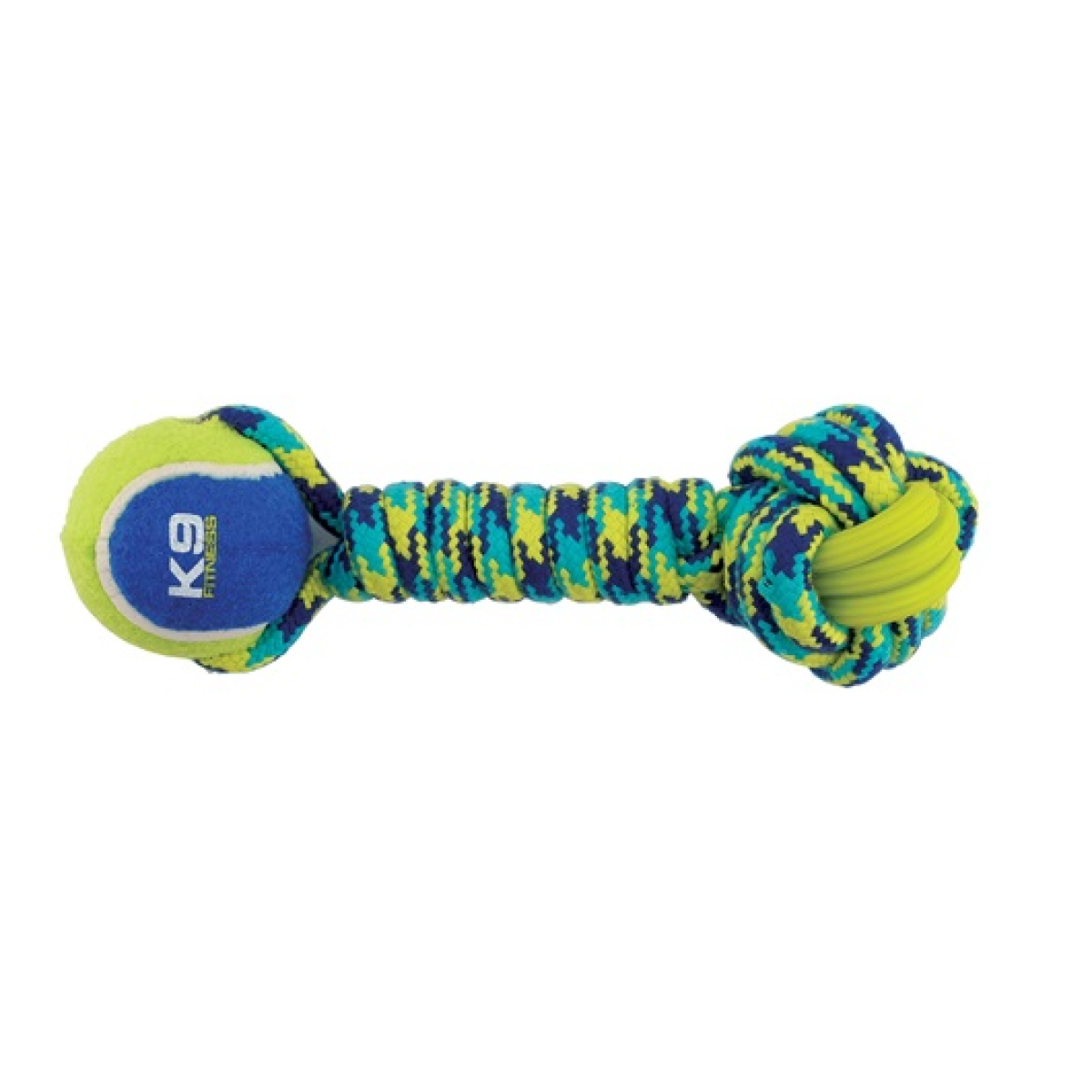 K9 Fitness by Zeus Rope and TPR Tennis Ball Dumbbell - 30.48 cm dia.