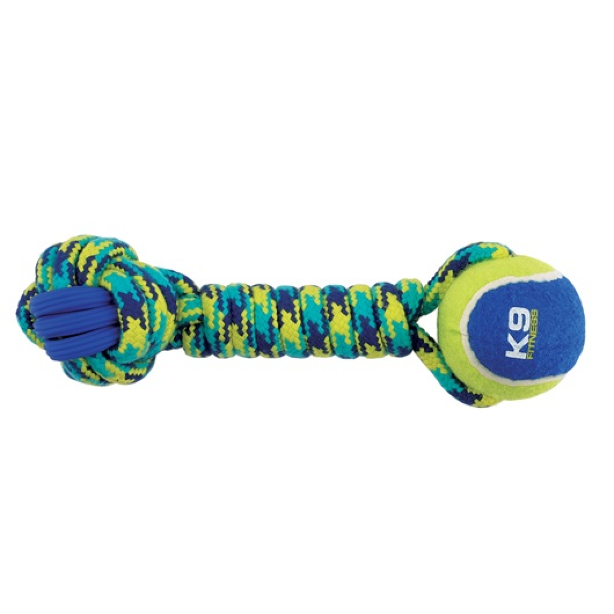 K9 Fitness by Zeus Rope and TPR Tennis Ball Dumbbell - 30.48 cm dia.