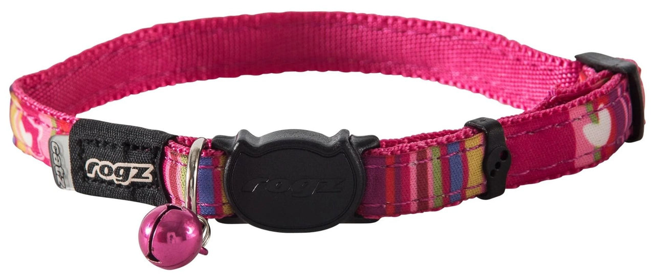 Rogz Neocat Candystrips Cat Collar - Black SMALL