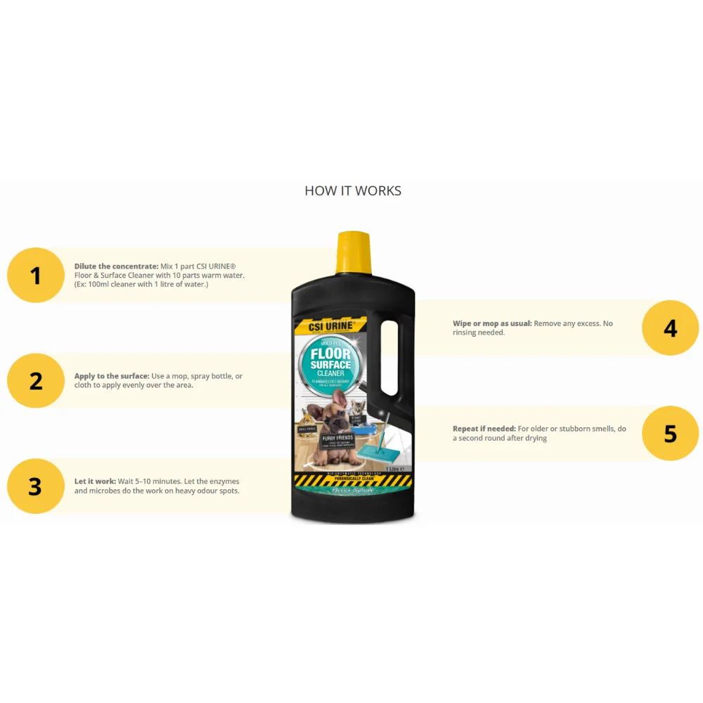 CSI Urine Multi-Pet Floor & Surface Cleaner Concentrate 1L - 1L