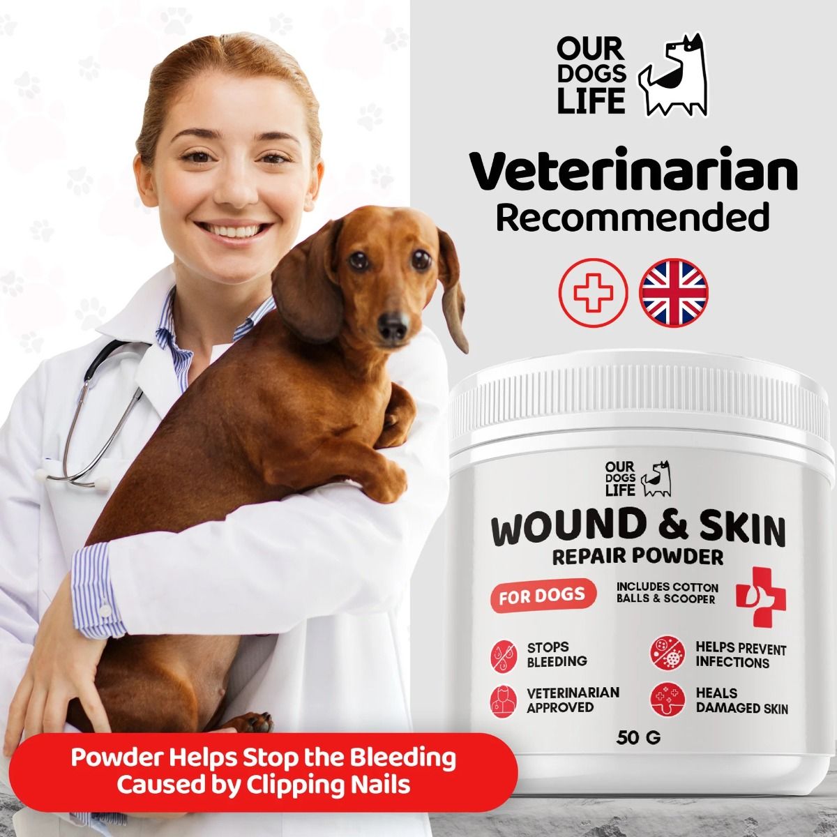 Dogslife Wound & Skin Repair Dog Powder 50g - 50g