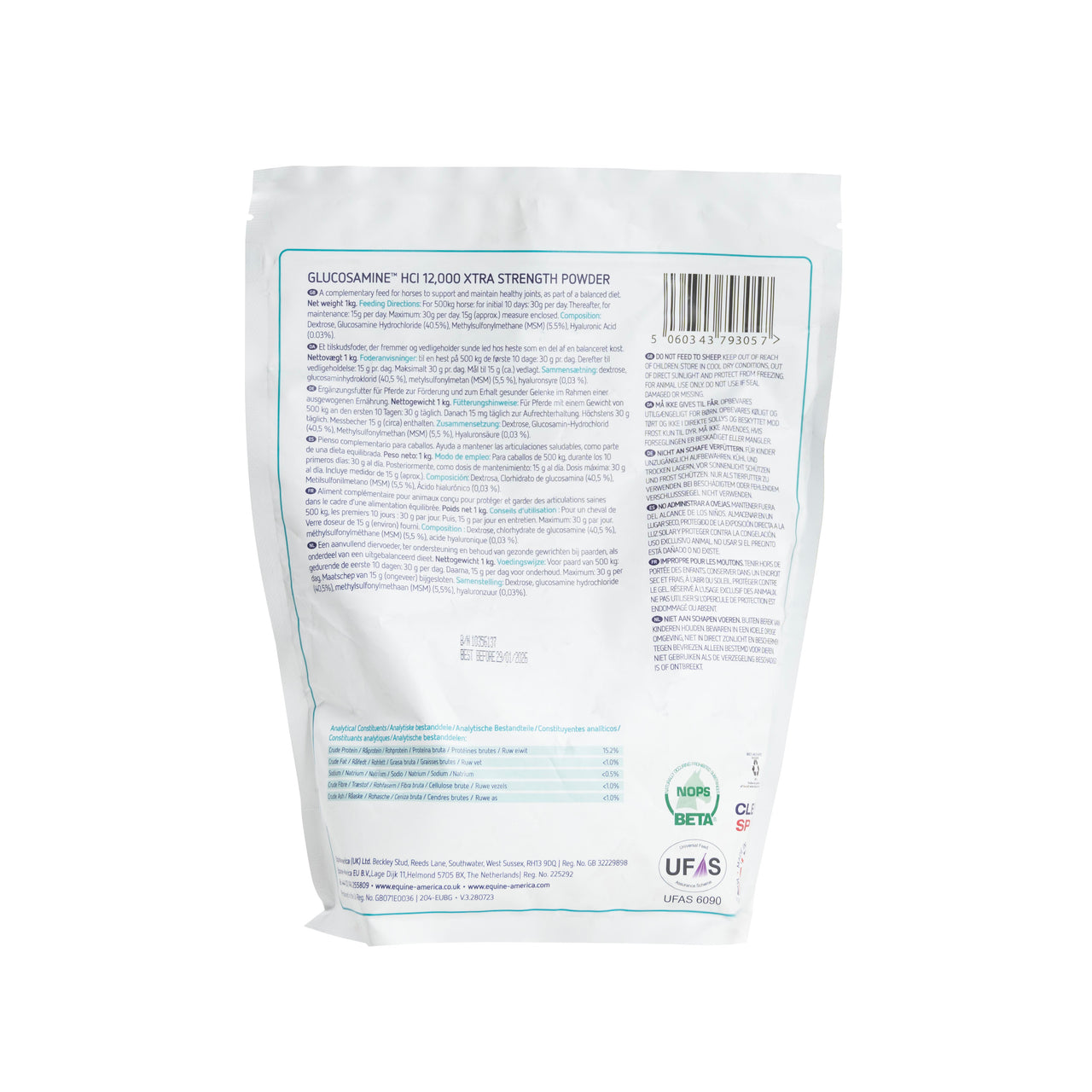 GLUCOSAMINE HCI 12,000 XTRA STRENGTH POWDER 1KG