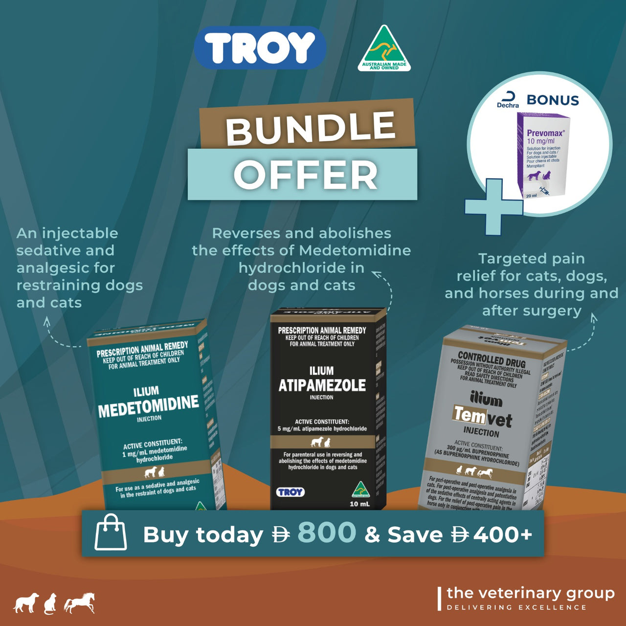 Bundle Offer - ilium Medetomedine + ilium Atipemazole + ilium Temvet + Prevomax
