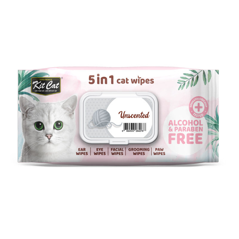 Kit Cat 5-in-1 Cat Wipes Unscented