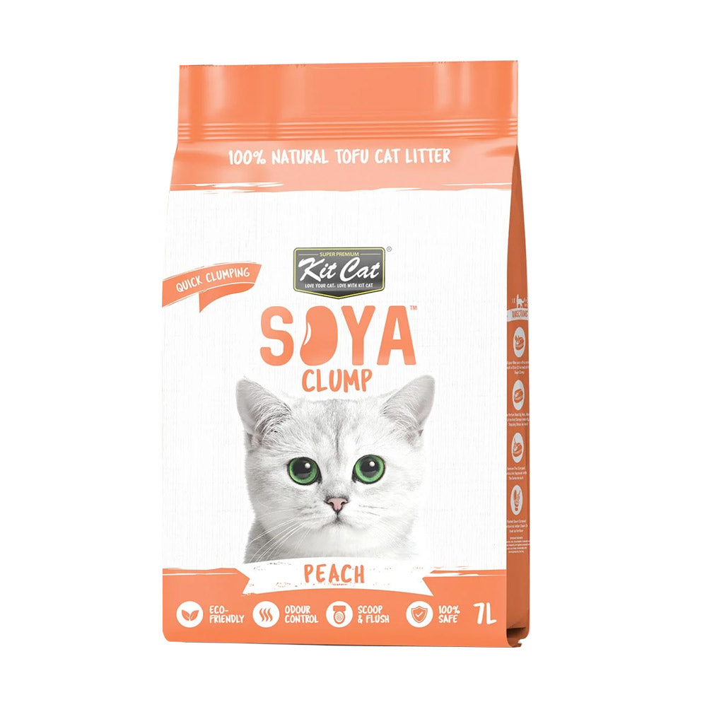 Kit Cat Soya Clump Soybean Litter – Peach 7L(1 Box – 6pcs)