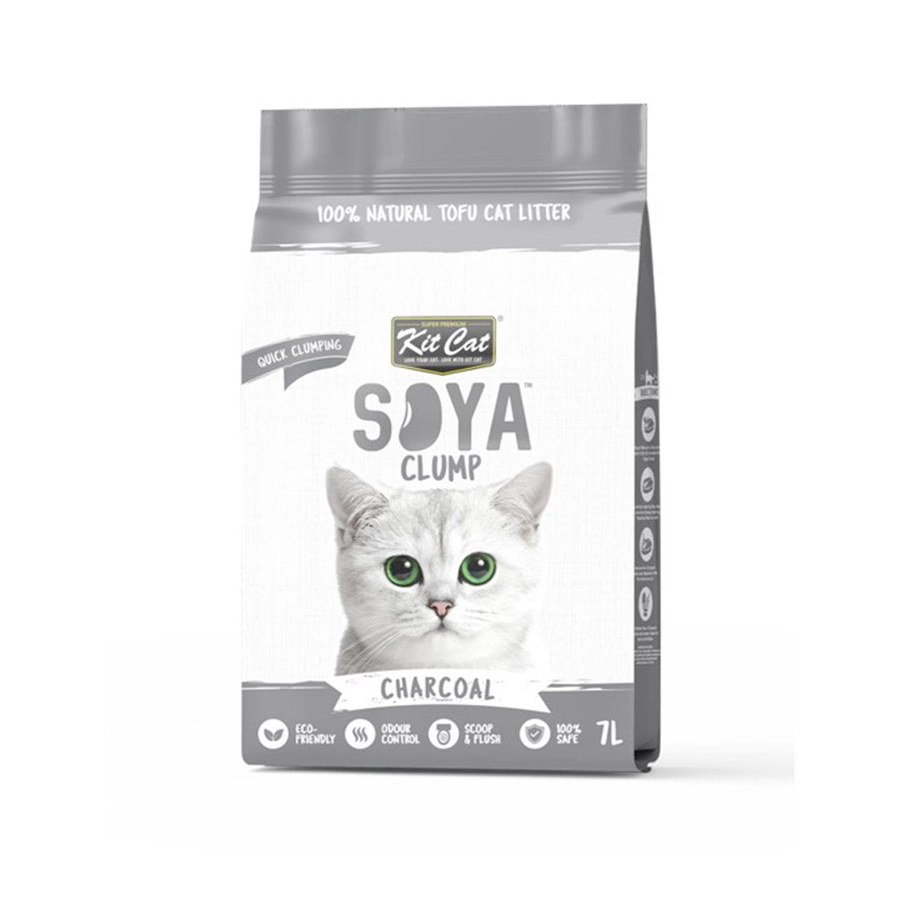 Kit Cat Soya Clump Soybean Litter – Charcoal 7L(1 Box – 6pcs)