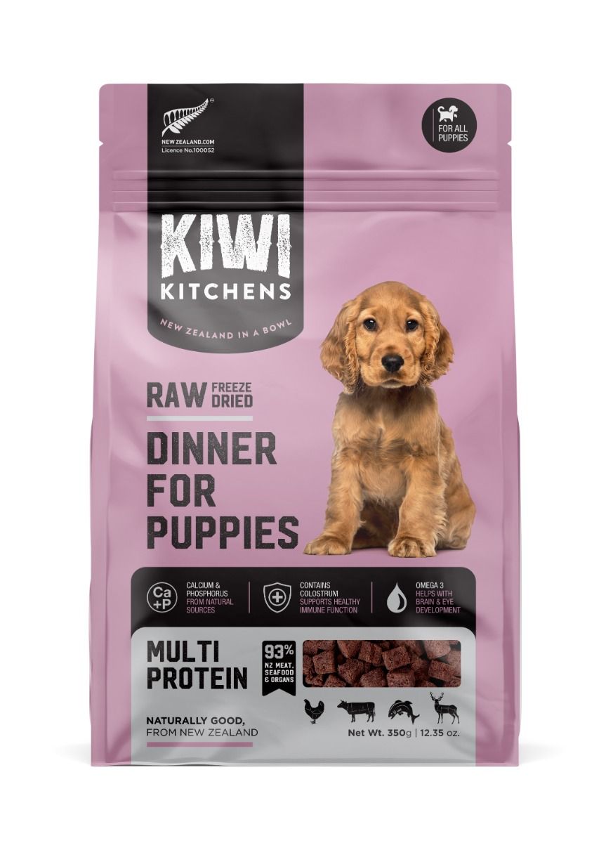 Kiwi Kitchens Raw Freeze Dried Dinner Multi Protein Dry Puppy Food - 750g