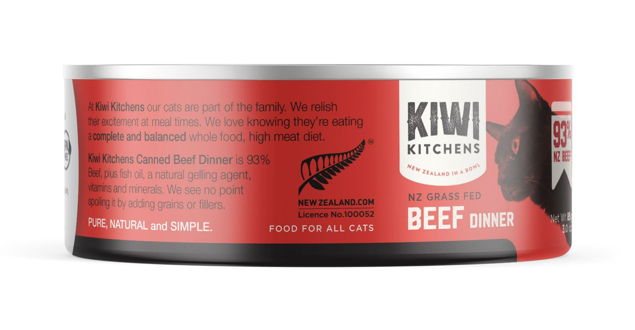 Kiwi Kitchens Grass Fed Beef Dinner Canned Wet Cat Food - 85g