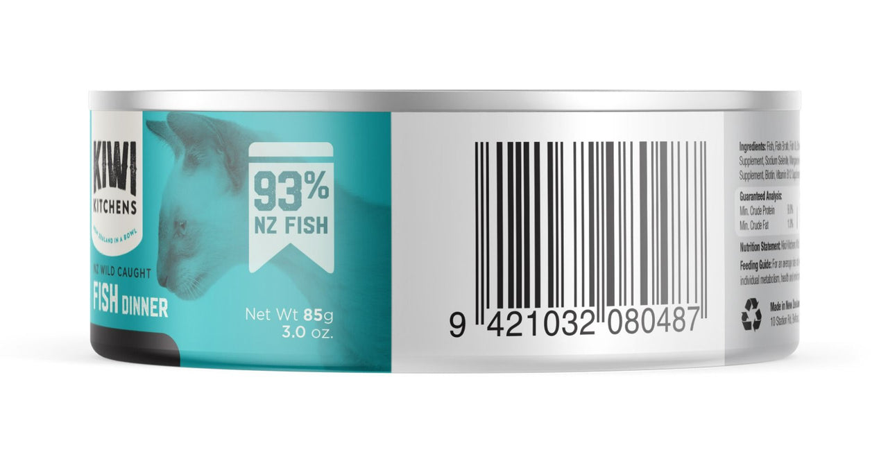 Kiwi Kitchens Wild Caught Fish Dinner Canned Wet Cat Food  - 85g