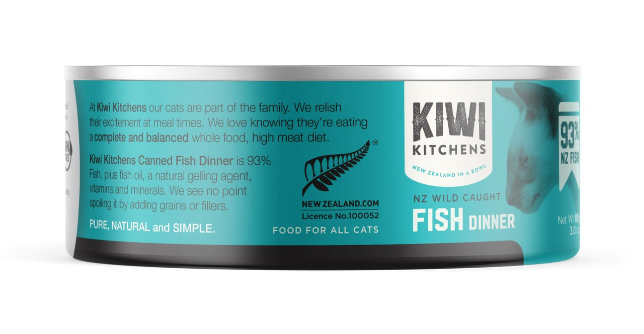 Kiwi Kitchens Wild Caught Fish Dinner Canned Wet Cat Food  - 85g