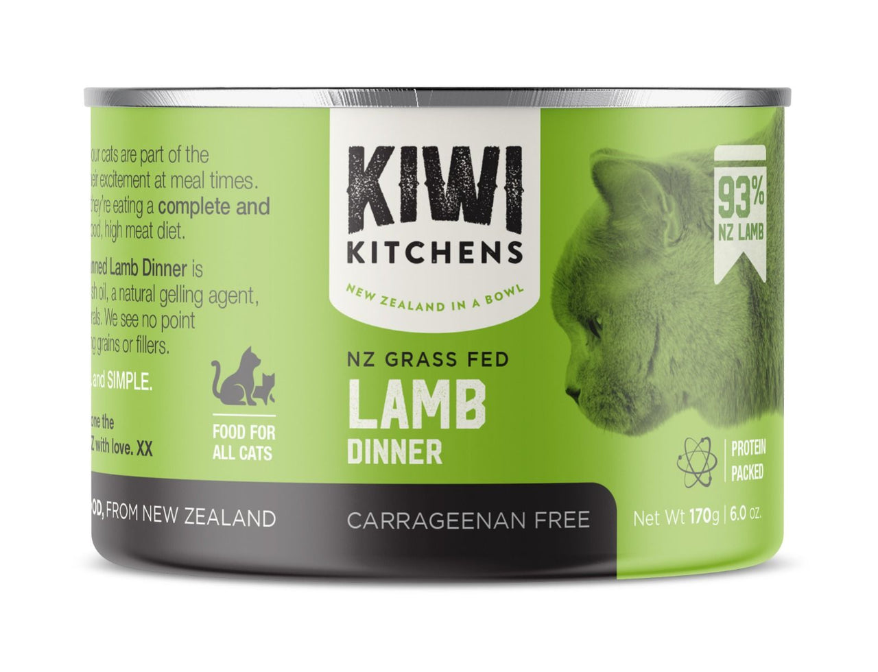 Kiwi Kitchens Grass Fed Lamb Dinner Canned Wet Cat Food - 170g