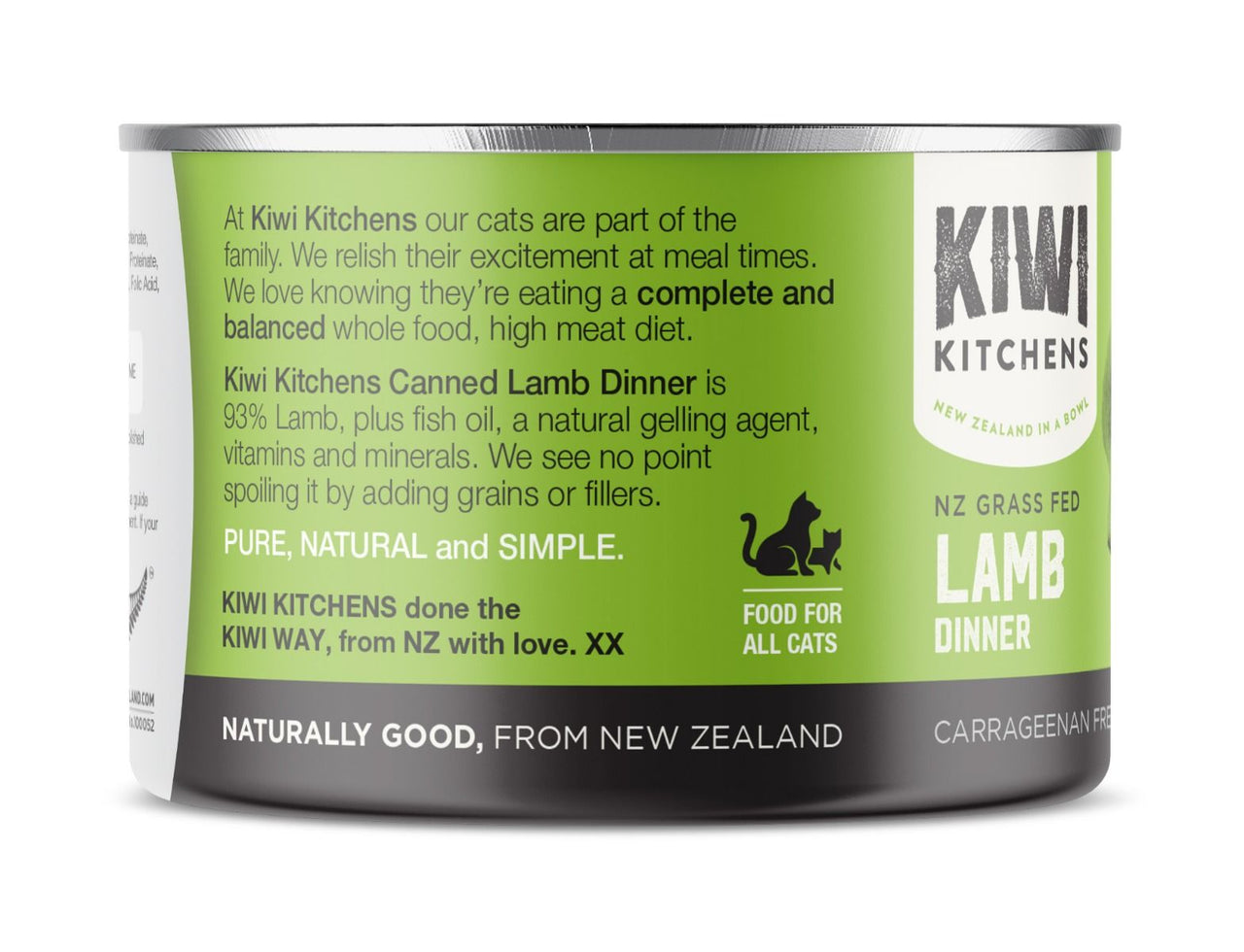 Kiwi Kitchens Grass Fed Lamb Dinner Canned Wet Cat Food - 170g