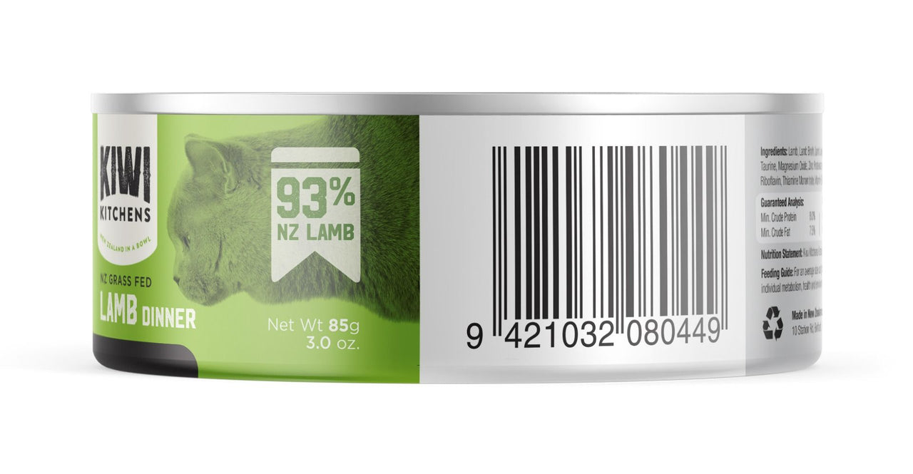 Kiwi Kitchens Grass Fed Lamb Dinner Canned Wet Cat Food - 85g