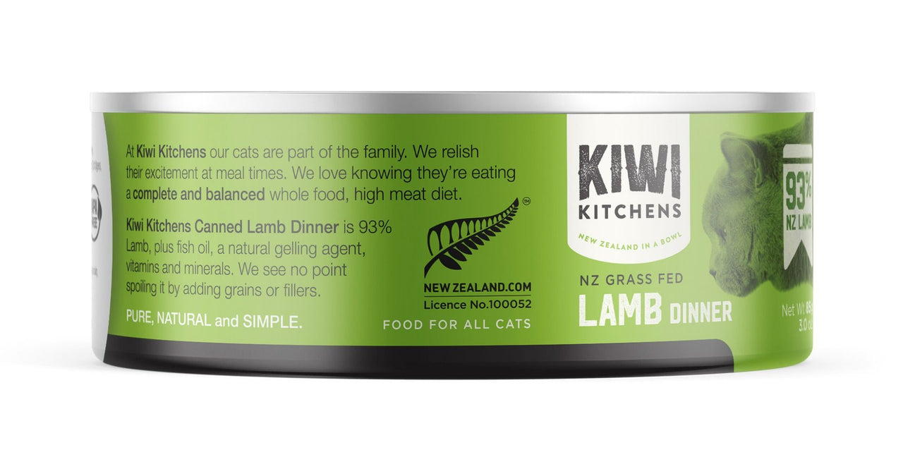 Kiwi Kitchens Grass Fed Lamb Dinner Canned Wet Cat Food - 85g