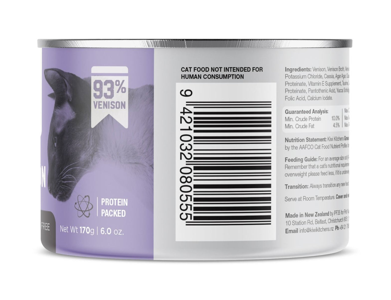 Kiwi Kitchens Grass Fed Venison Dinner Canned Wet Cat Food - 85g