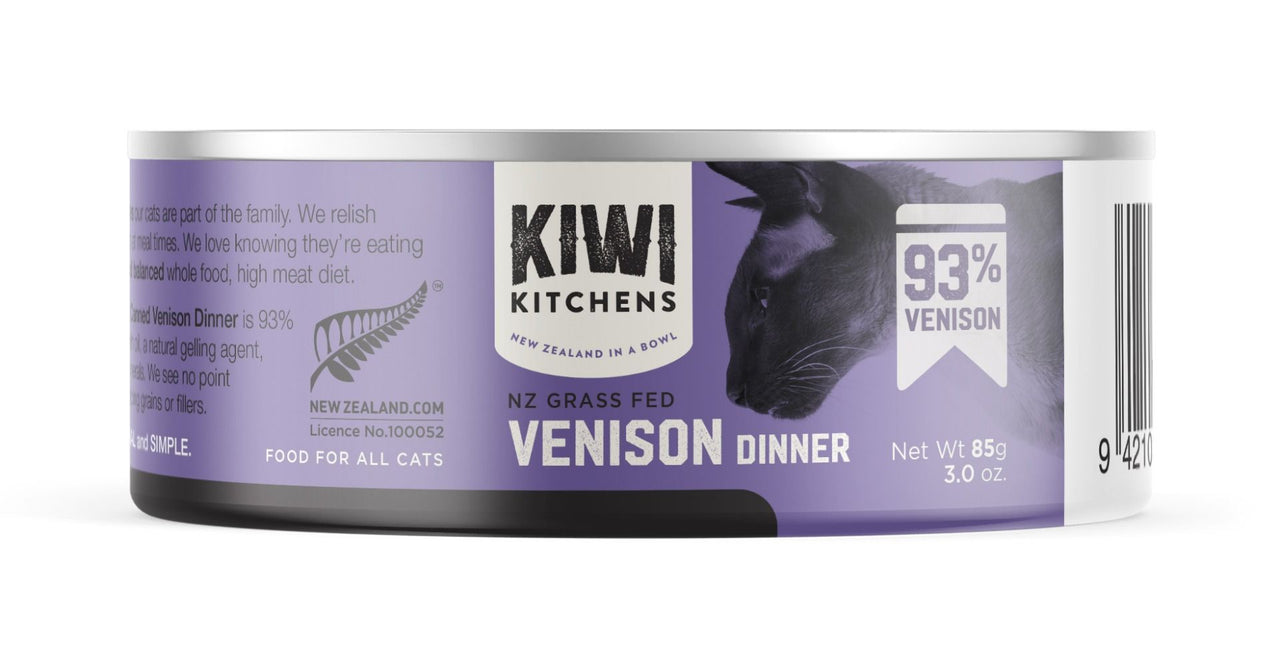 Kiwi Kitchens Grass Fed Venison Dinner Canned Wet Cat Food - 85g