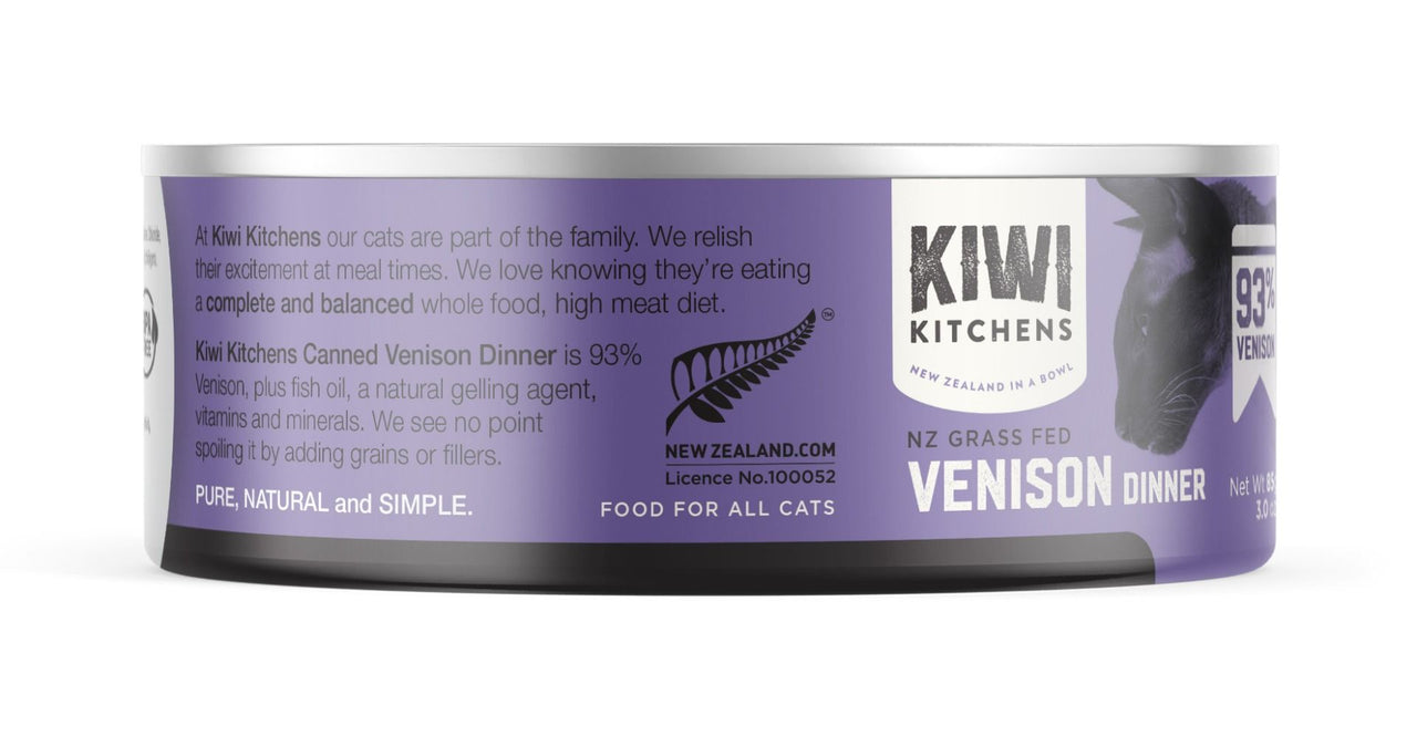 Kiwi Kitchens Grass Fed Venison Dinner Canned Wet Cat Food - 85g