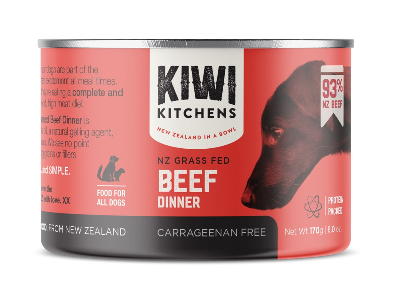 Kiwi Kitchens Grass Fed Beef Dinner Canned Wet Dog Food - 375g