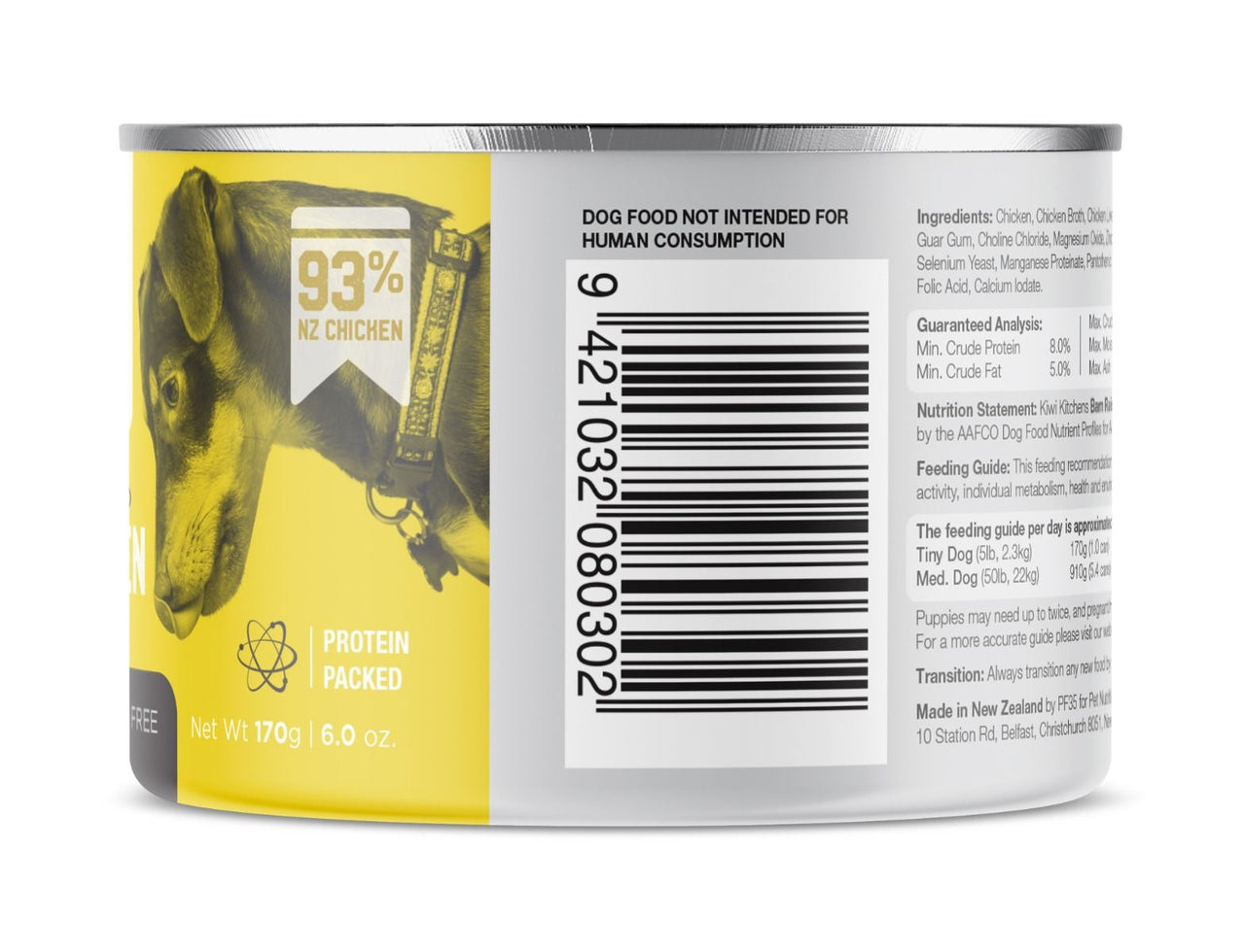 Kiwi Kitchens Barn Raised Chicken Dinner Canned Wet Dog Food  - 375g