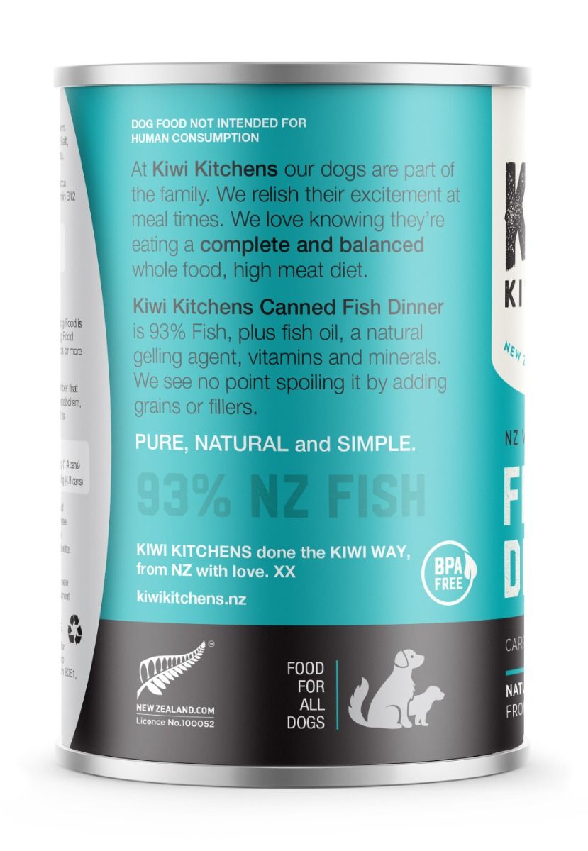 Kiwi Kitchens Wild Caught Fish Dinner Canned Wet Dog Food - 375g