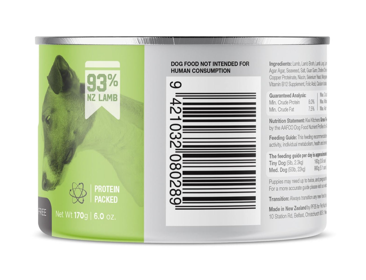 Kiwi Kitchens Grass Fed Lamb Dinner Canned Wet Dog Food - 375g