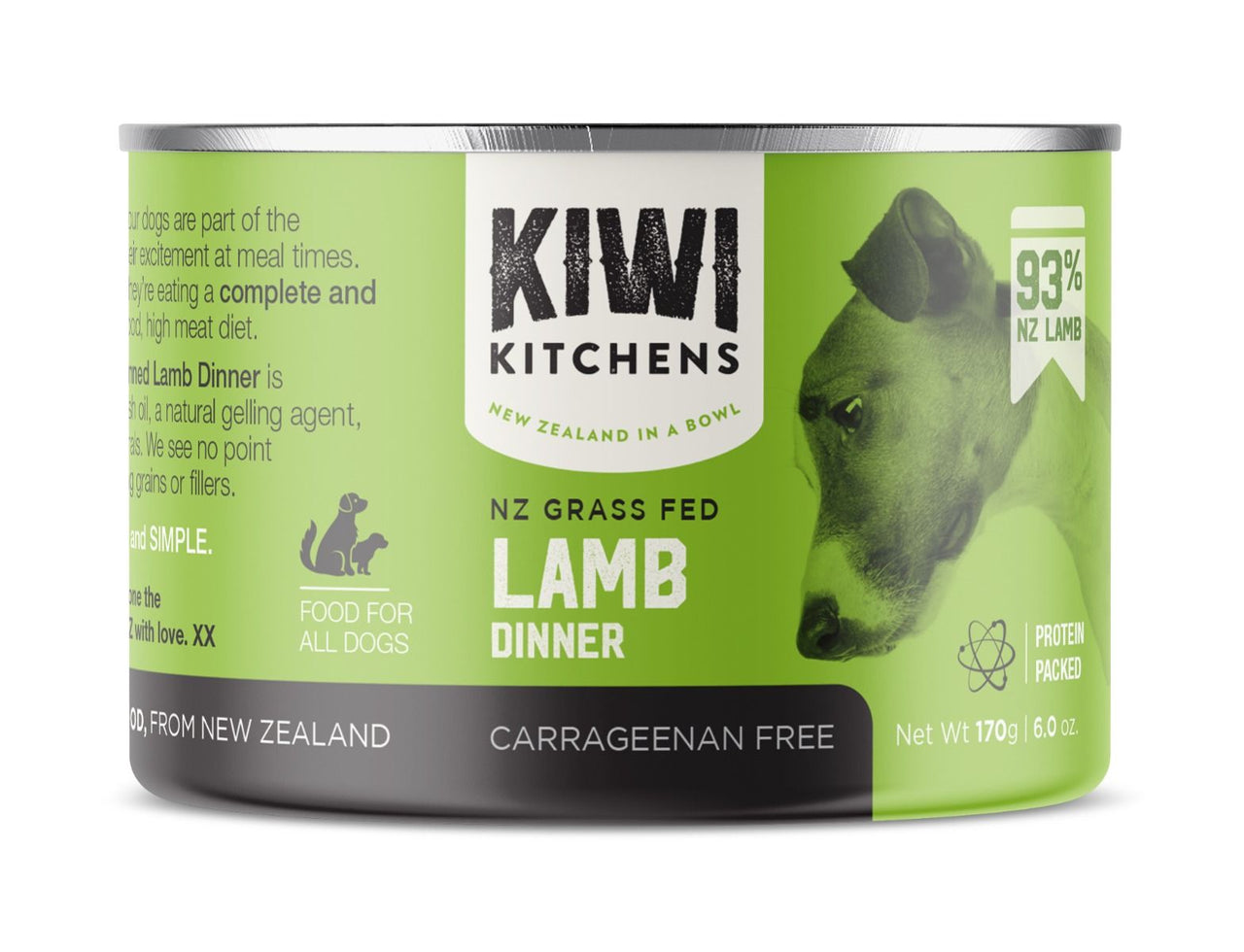 Kiwi Kitchens Grass Fed Lamb Dinner Canned Wet Dog Food - 375g