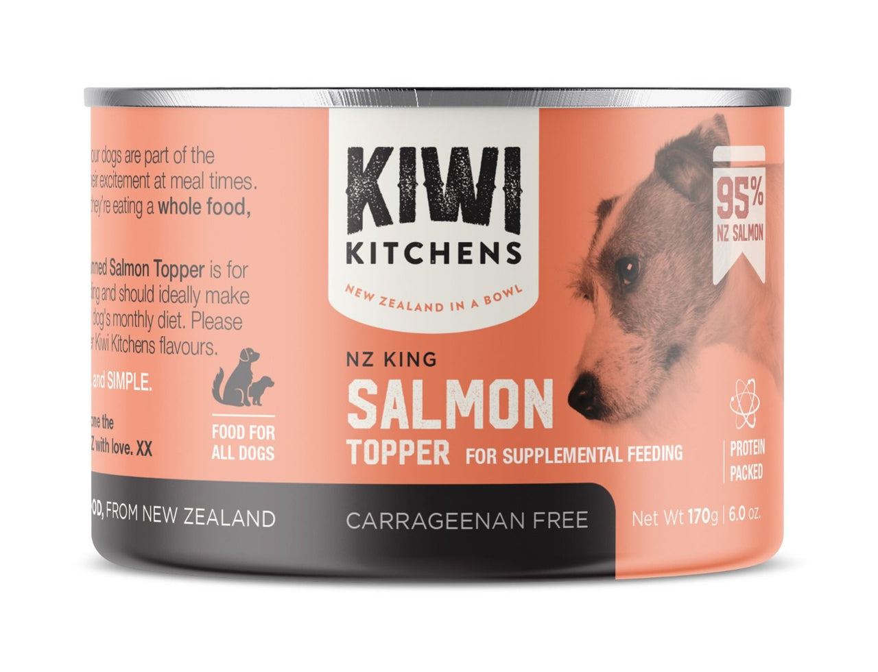 Kiwi Kitchens King Salmon Topper for Supplemental Feeding Canned Wet Dog Food - 170g