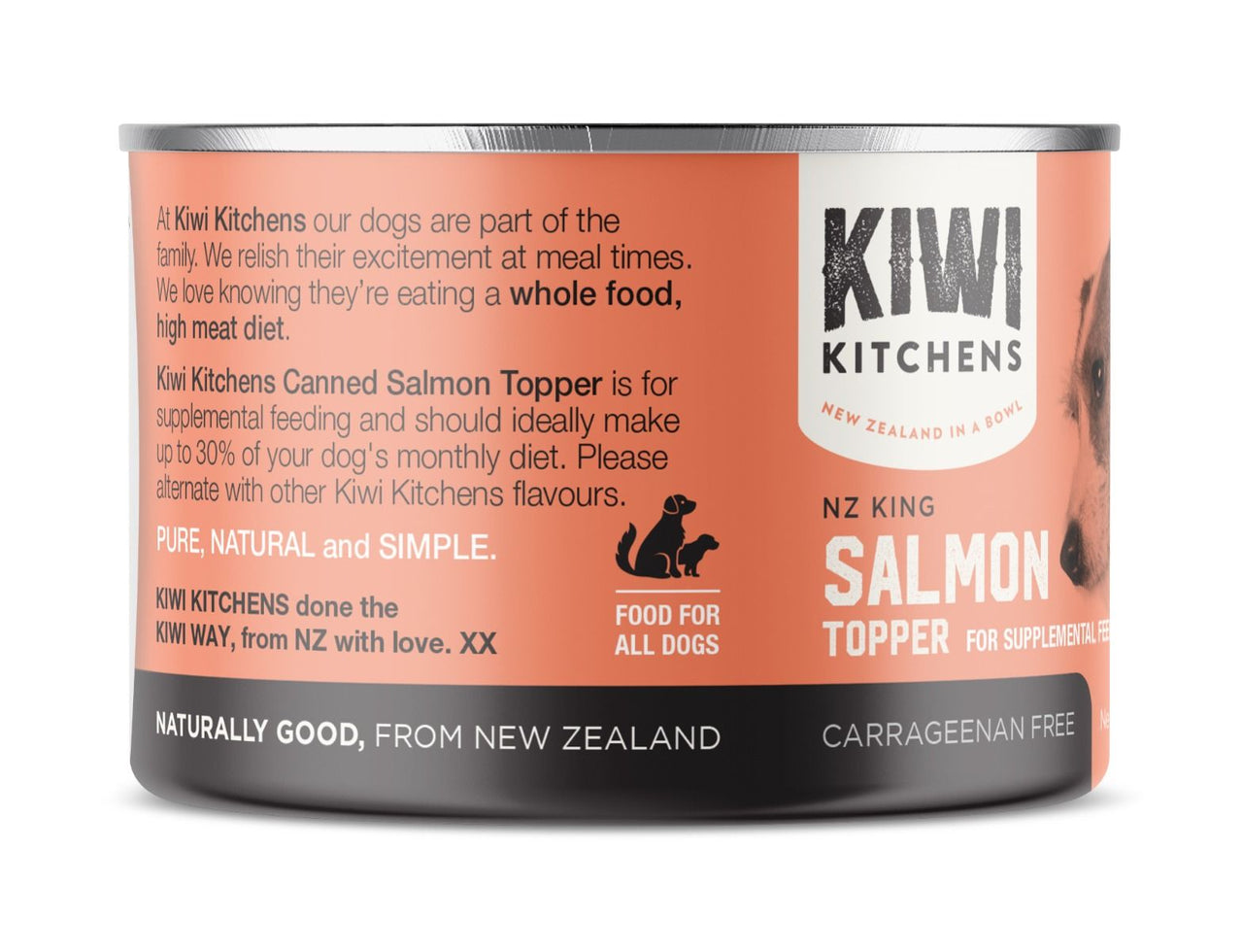 Kiwi Kitchens King Salmon Topper for Supplemental Feeding Canned Wet Dog Food - 170g