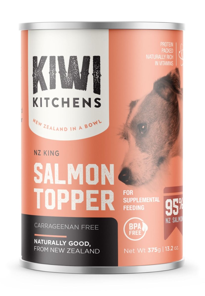 Kiwi Kitchens King Salmon Topper for Supplemental Feeding Canned Wet Dog Food - 375g