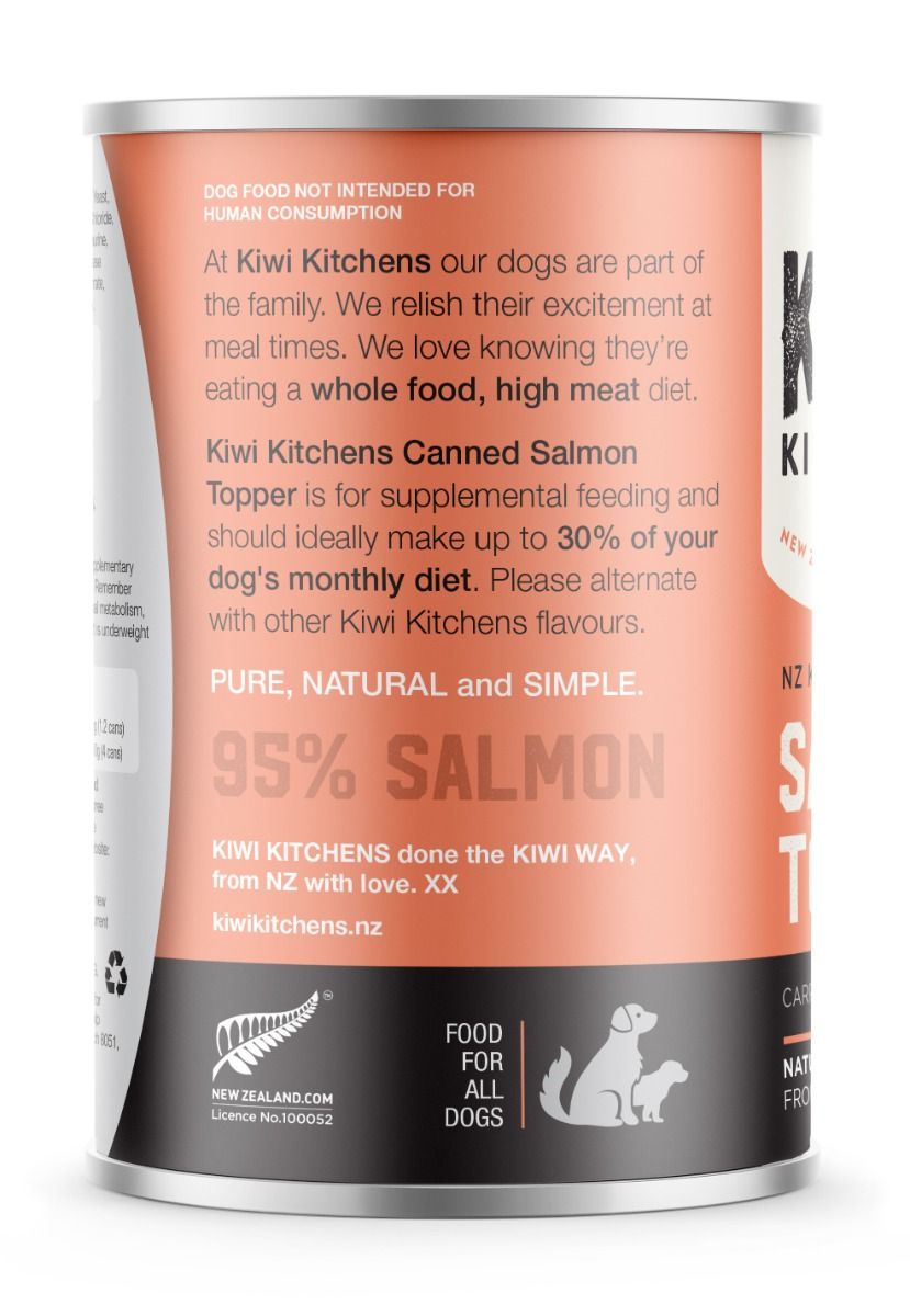 Kiwi Kitchens King Salmon Topper for Supplemental Feeding Canned Wet Dog Food - 170g