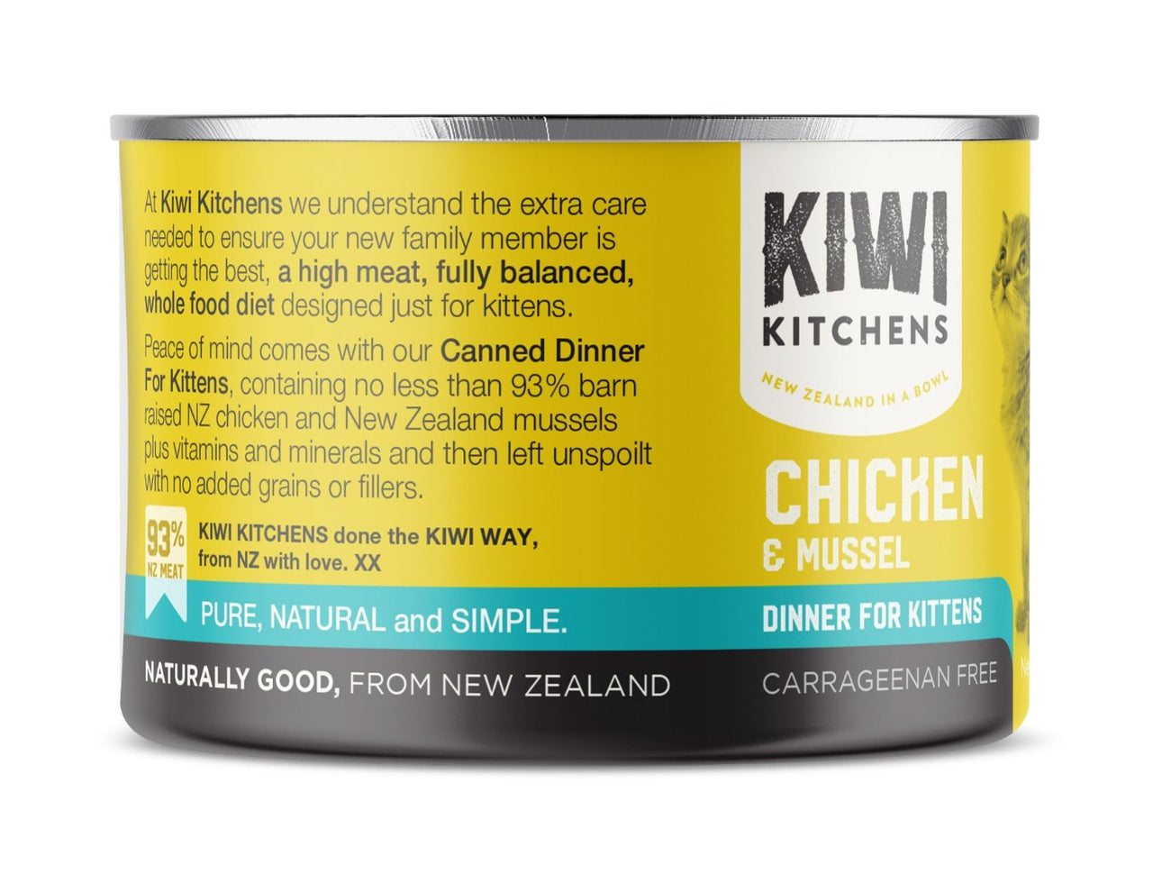 Kiwi Kitchens Chicken & Mussel Dinner Canned Wet Kitten Food  - 85g