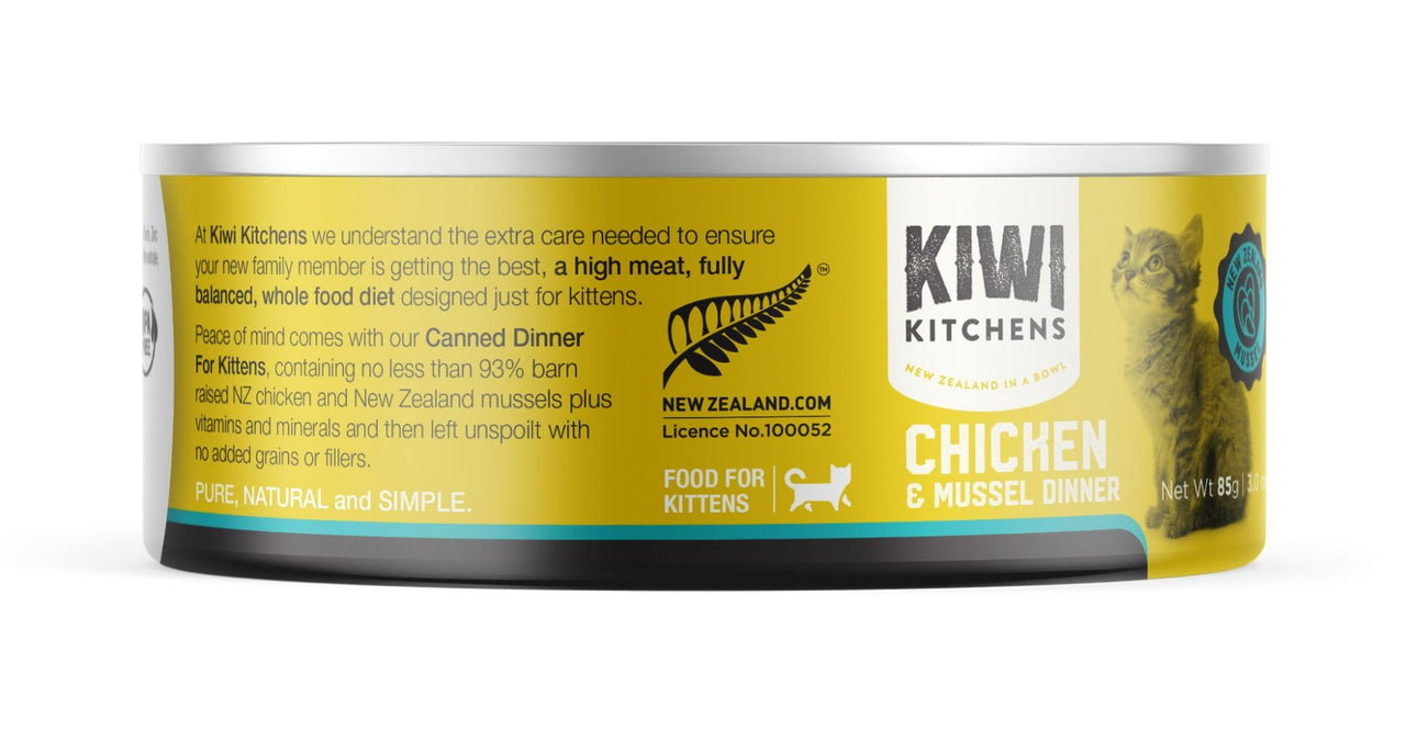 Kiwi Kitchens Chicken & Mussel Dinner Canned Wet Kitten Food  - 85g