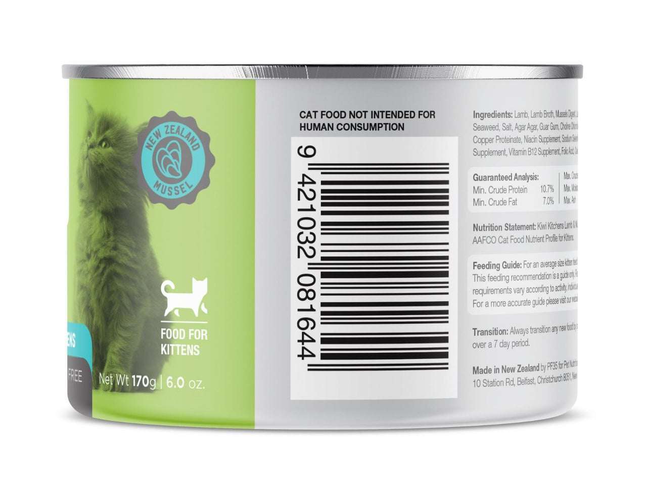 Kiwi Kitchens Lamb & Mussel Dinner Canned Wet Kitten Food - 170g