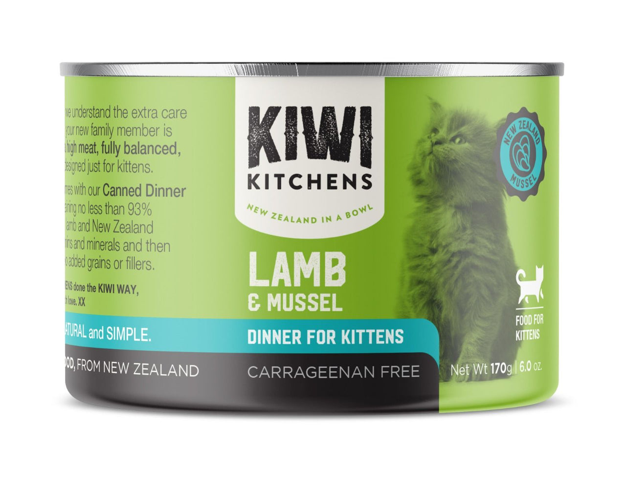 Kiwi Kitchens Lamb & Mussel Dinner Canned Wet Kitten Food - 170g