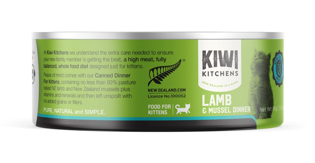 Kiwi Kitchens Lamb & Mussel Dinner Canned Wet Kitten Food - 170g