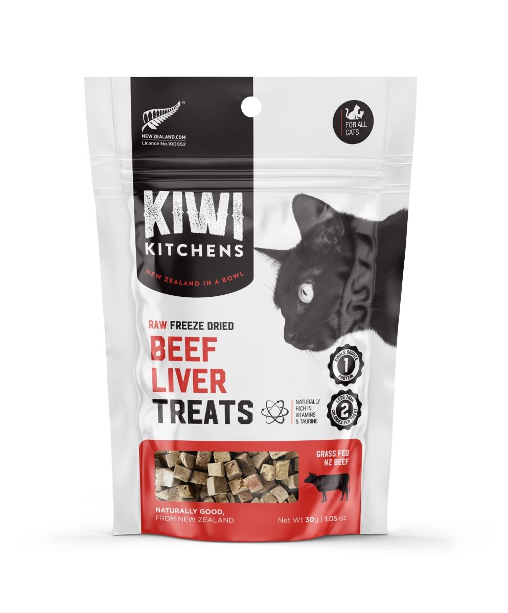 Kiwi Kitchens Raw Freeze Dried Beef Liver Cat Treats 30g - 30g