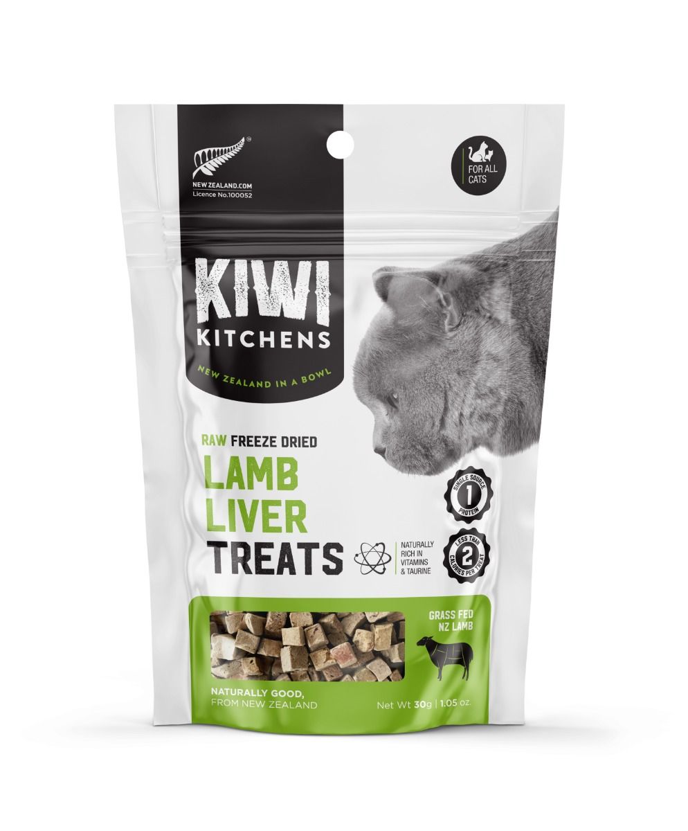 Kiwi Kitchens Raw Freeze Dried Lamb Liver Cat Treats 30g - 30g