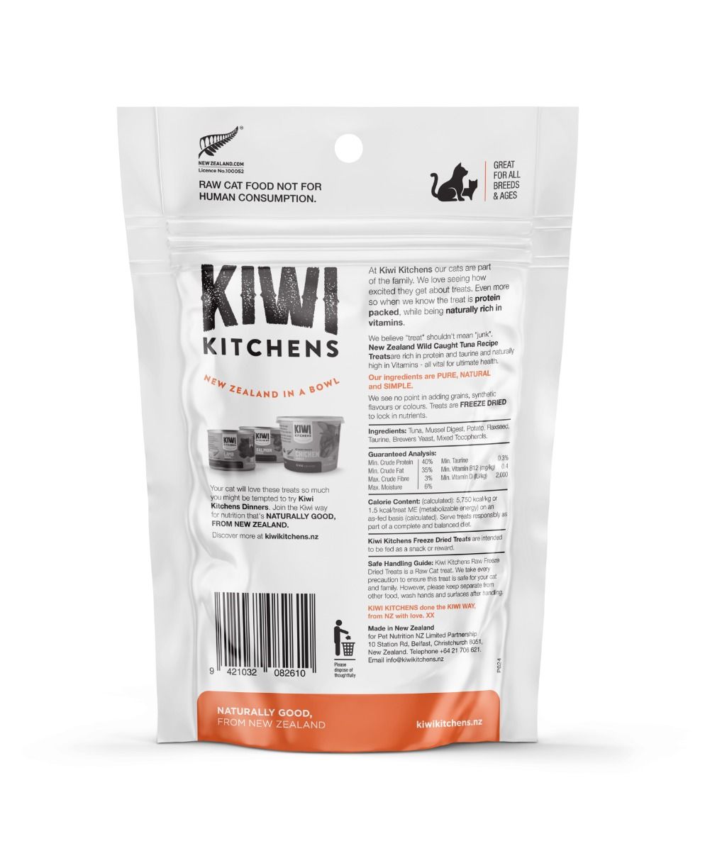 Kiwi Kitchens Raw Freeze Dried Tuna Recipe Cat Treats 30g - 30g