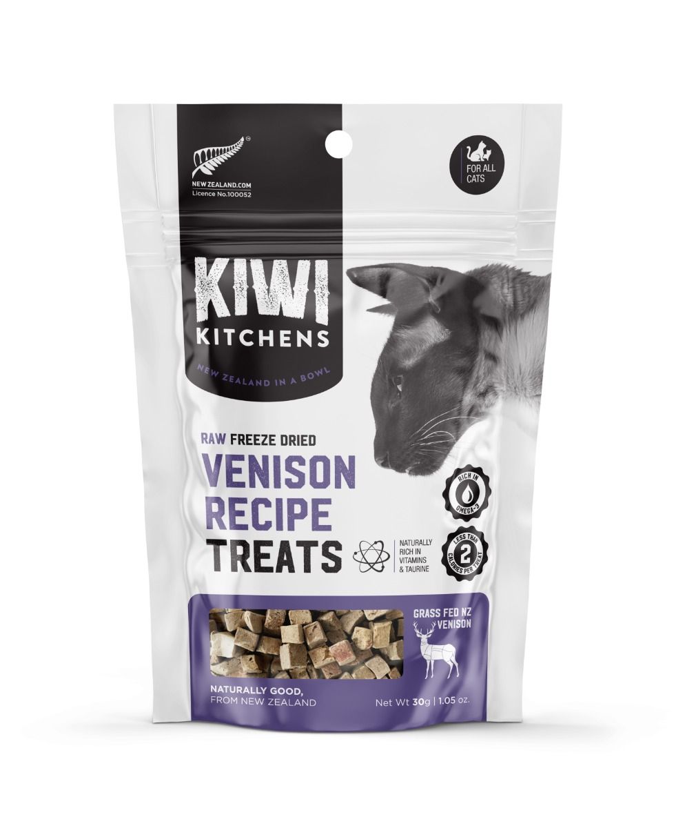 Kiwi Kitchens Raw Freeze Dried Venison Recipe Cat Treats 30g - 30g