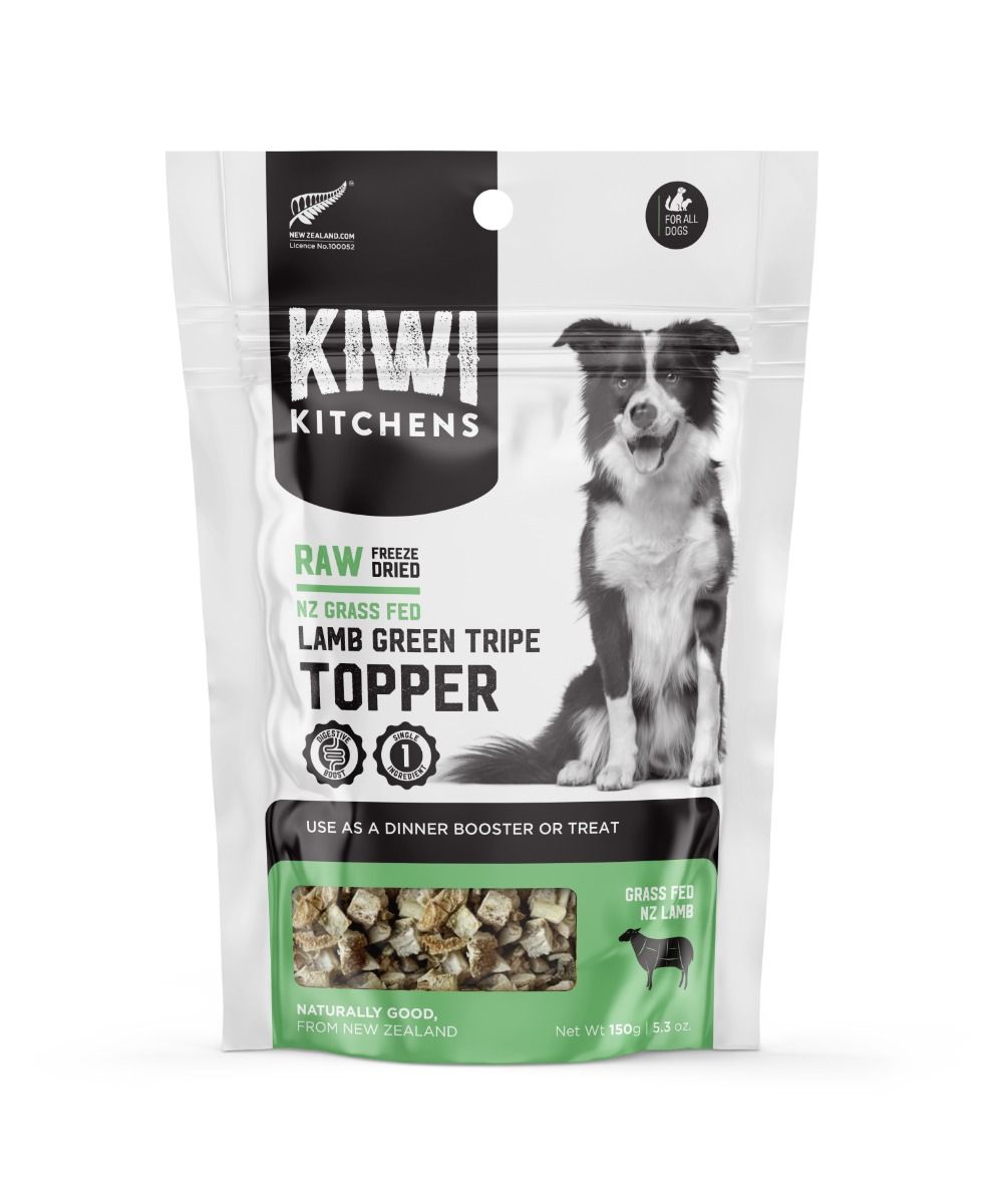 Kiwi Kitchens Raw Freeze Dried Grass Fed Lamb Green Tripe Topper Dog 150g - 150g