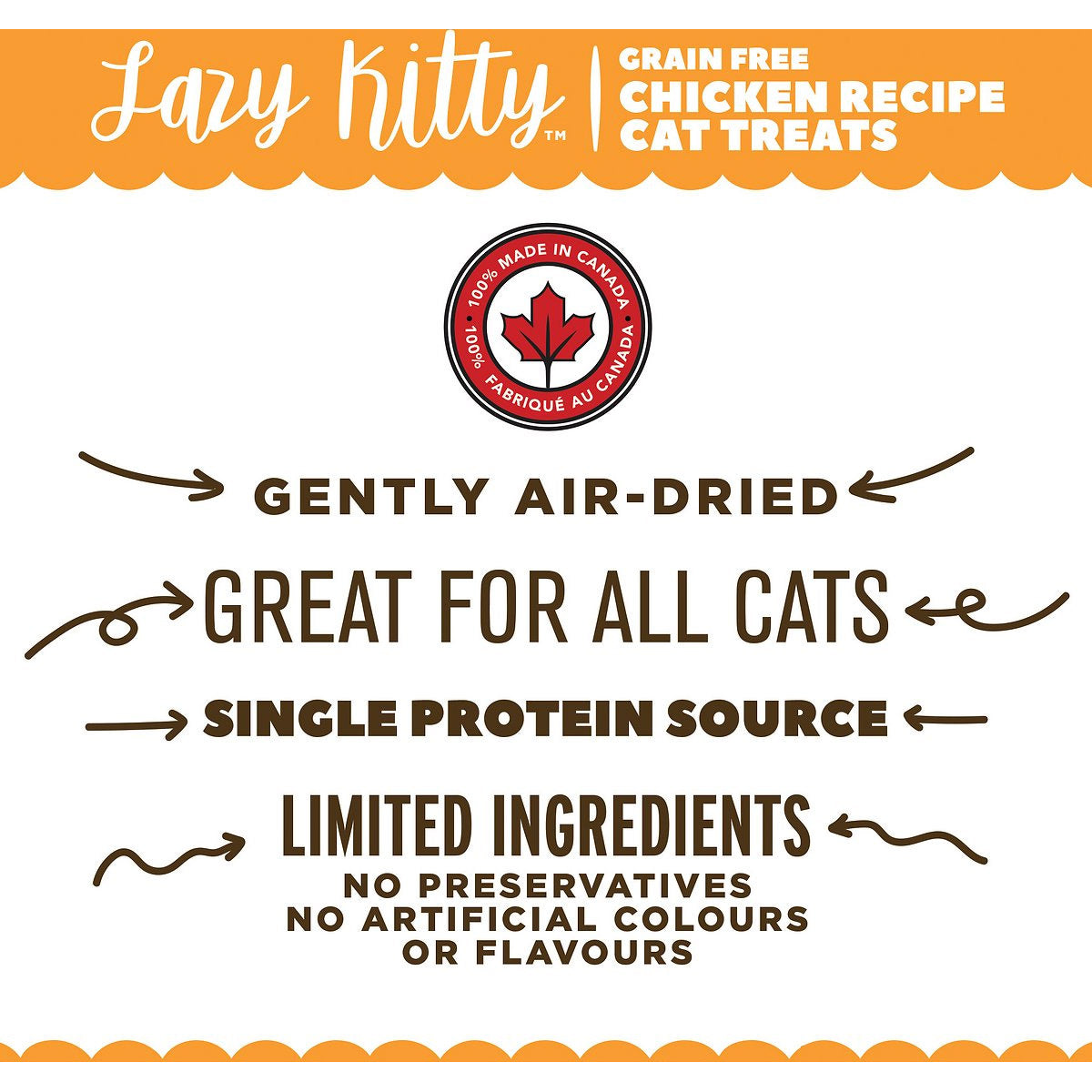 Lazy Kitty Air-Dried Grain-Free Cat Treats –  Chicken Recipe 3oz / 85gm