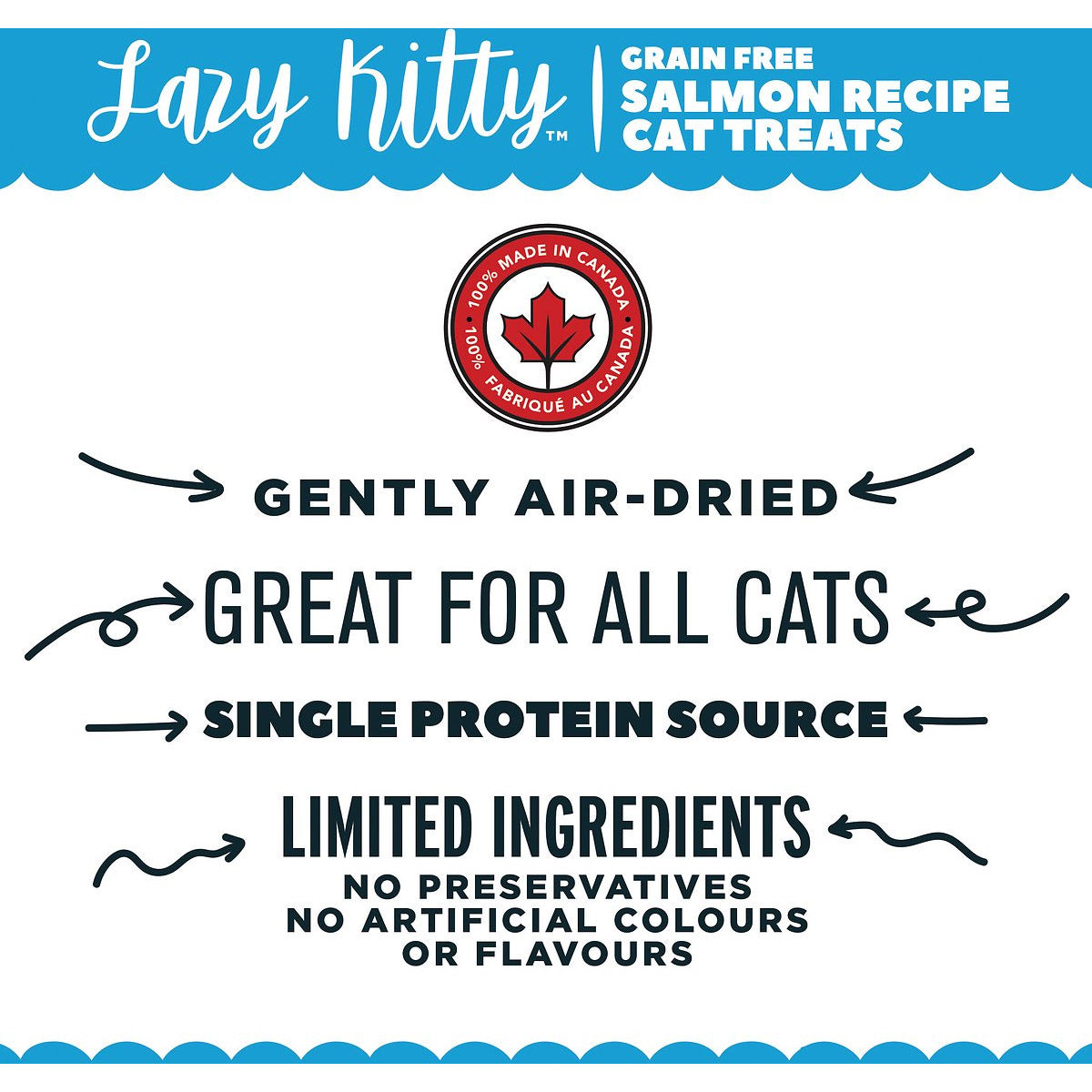 Lazy Kitty Air-Dried Grain-Free Cat Treats – Salmon Recipe 3oz / 85gm