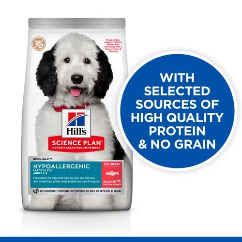 Hill’s Science Plan Hypoallergenic Large Breed Adult Dry Dog Food with Salmon (12kg)