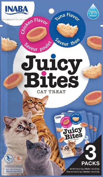 INABA Juicy Bites Tuna & Chicken Flavor 33.9g - 3 pouches per pack