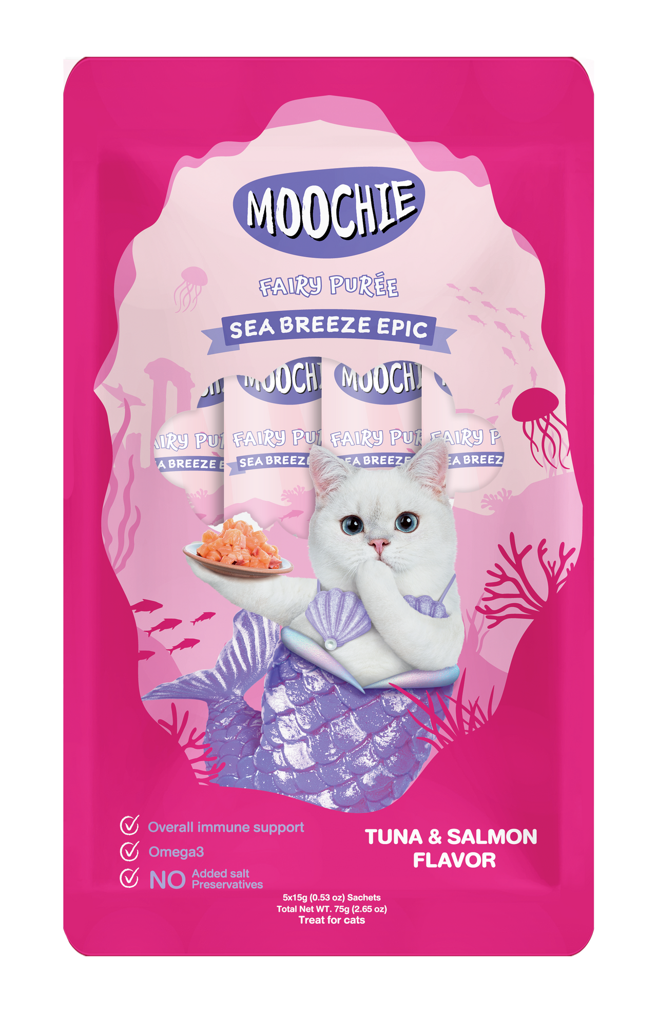 Moochie Sea Breeze Epic Tuna & Salmon Flavor 15g Pouch