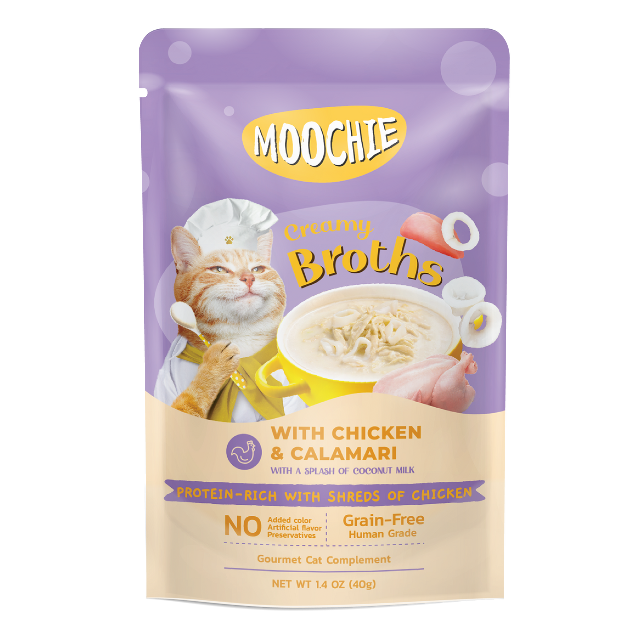 MOOCHIE CREAMY BROTH WITH CHICKEN & CALAMARI 40g Pouch